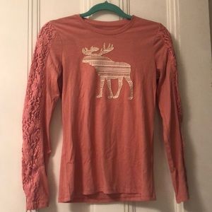 Rose colored long sleeve shirt
